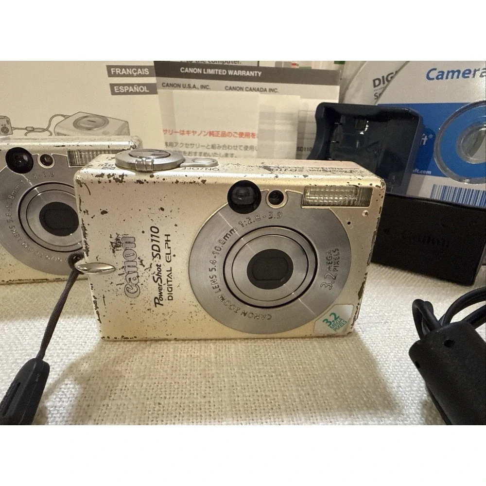 2 - Canon PowerShot SD110 Digital ELPH Camera‎ W OEM Charger - For Parts READ